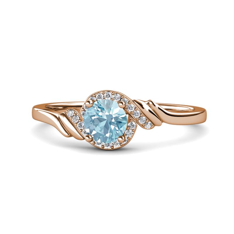 Oriana Signature Aquamarine and Diamond Engagement Ring 