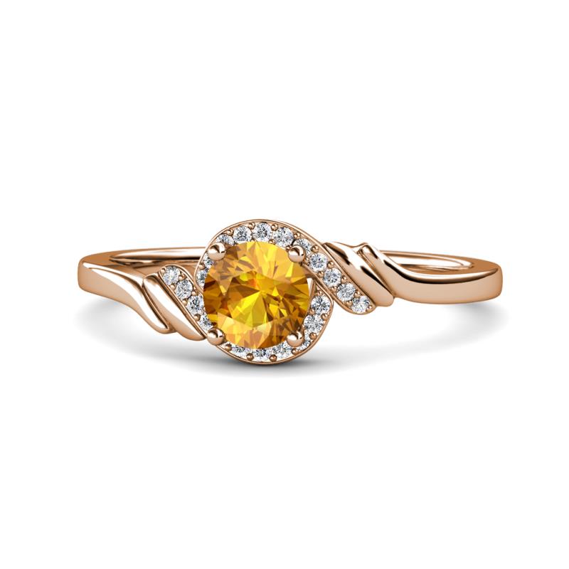 Oriana Signature Citrine and Diamond Engagement Ring 