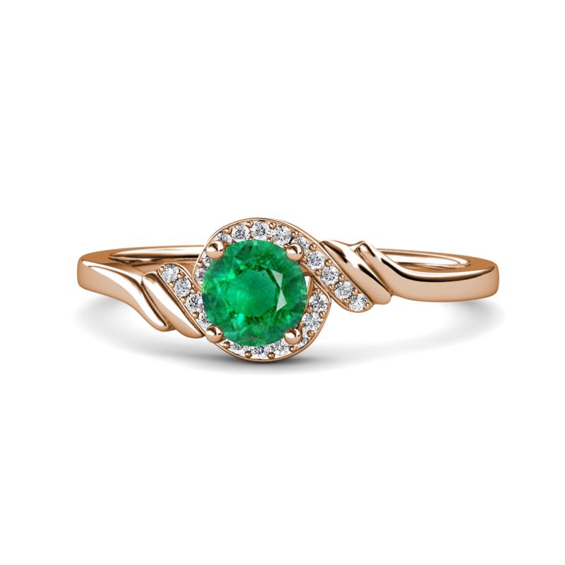 Oriana Signature Emerald and Diamond Engagement Ring 