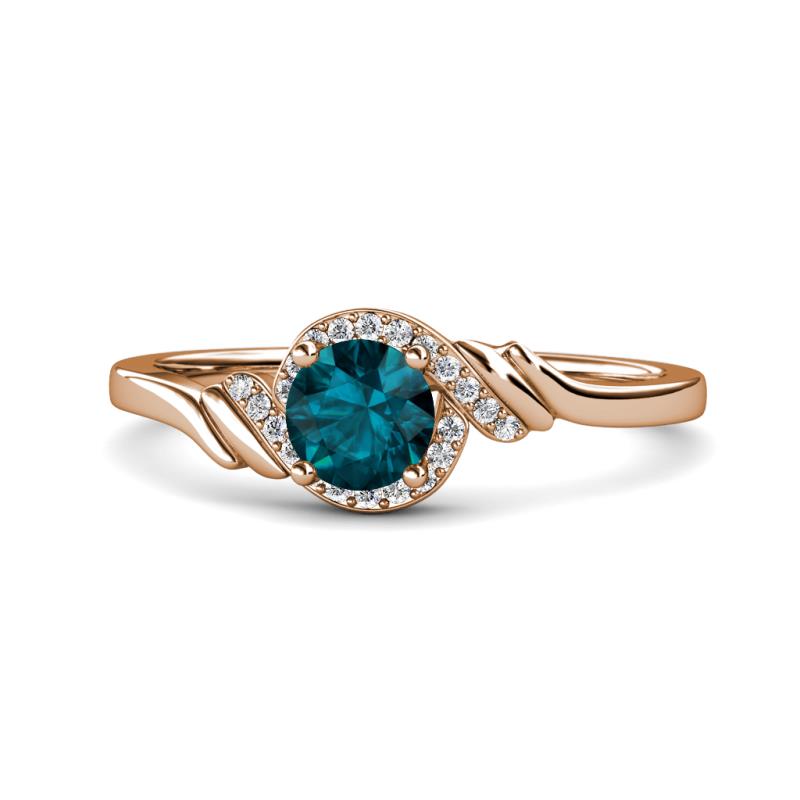 Oriana Signature London Blue Topaz and Diamond Engagement Ring 