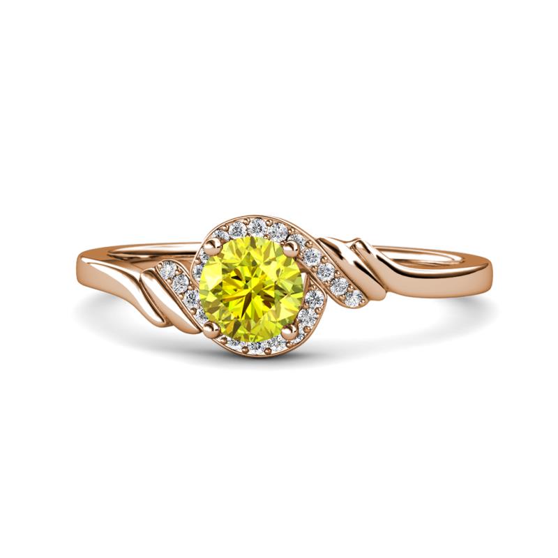 Oriana Signature Yellow and White Diamond Engagement Ring 