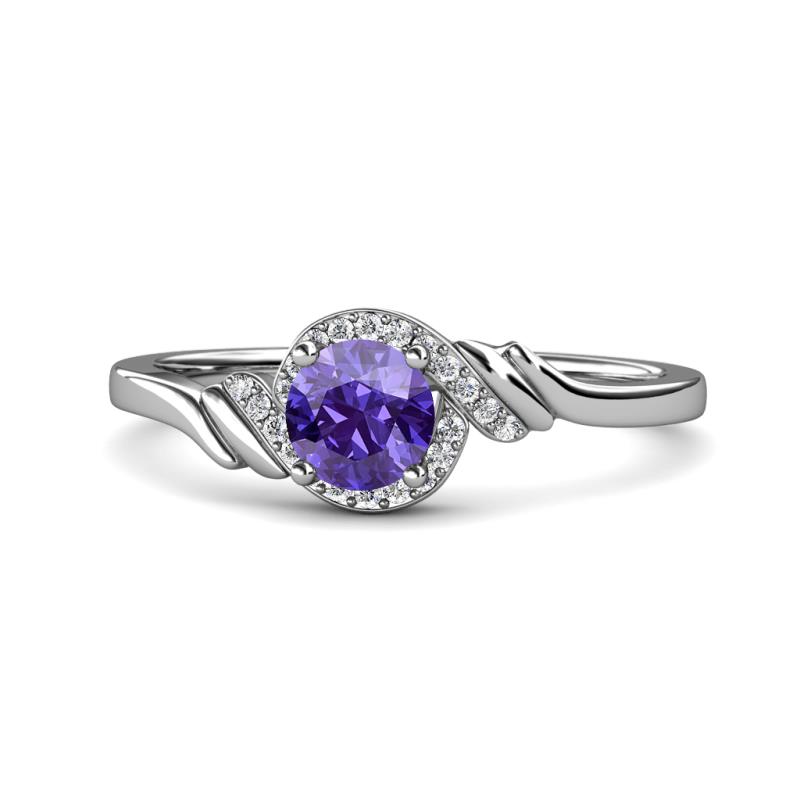 Oriana Signature Iolite and Diamond Engagement Ring 