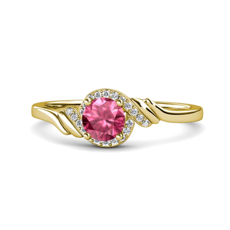 Oriana Signature Pink Tourmaline and Diamond Engagement Ring 