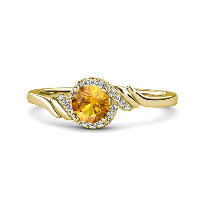 Oriana Signature Citrine and Diamond Engagement Ring 