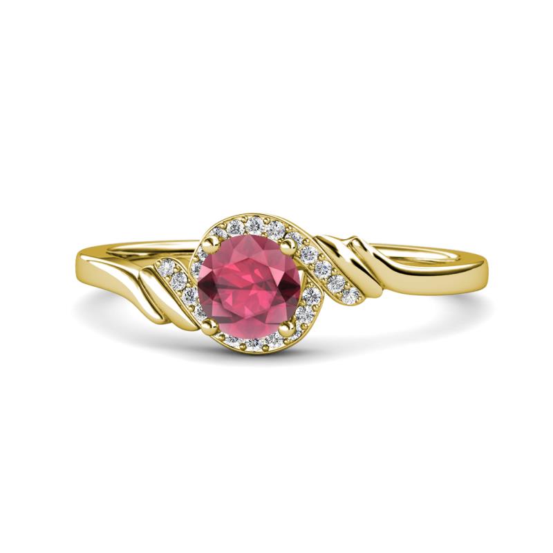 Oriana Signature Rhodolite Garnet and Diamond Engagement Ring 