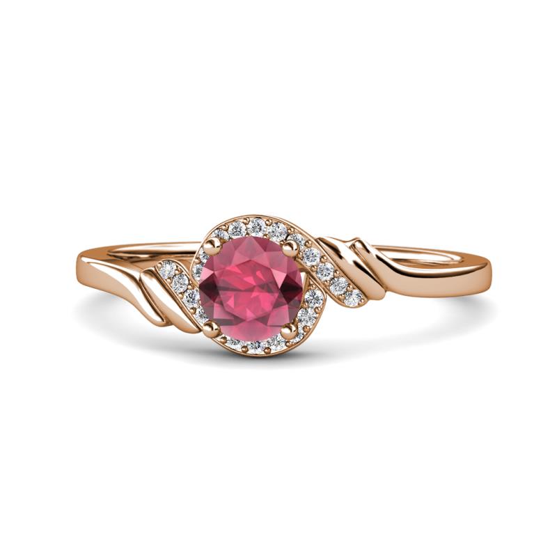 Oriana Signature Rhodolite Garnet and Diamond Engagement Ring 