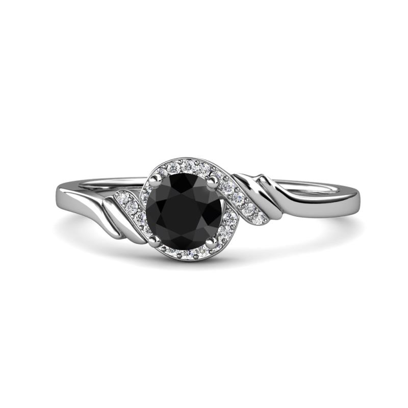 Oriana Signature Black and White Diamond Engagement Ring 