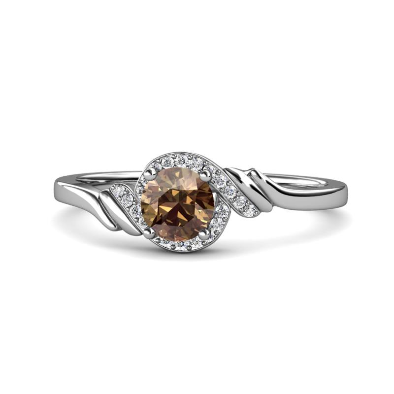 Oriana Signature Smoky Quartz and Diamond Engagement Ring 