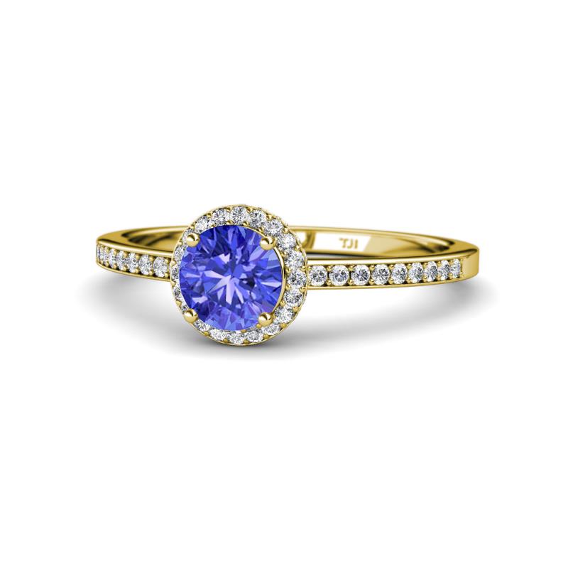 Syna Signature Tanzanite and Diamond Halo Engagement Ring 