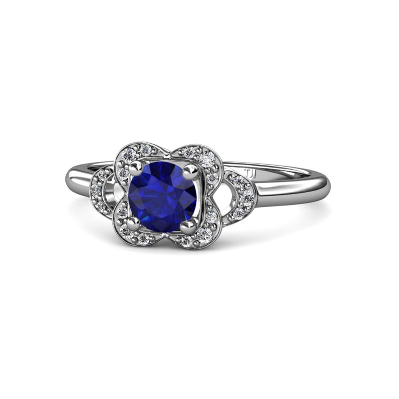Kyra Signature Blue Sapphire and Diamond Engagement Ring 