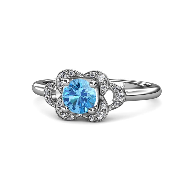 Kyra Signature Blue Topaz and Diamond Engagement Ring 