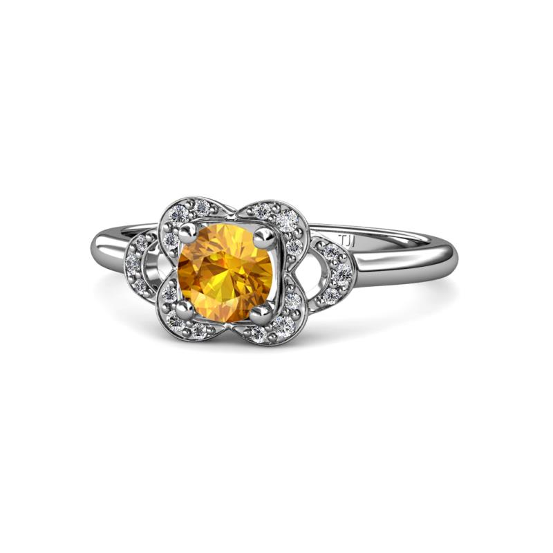 Kyra Signature Citrine and Diamond Engagement Ring 