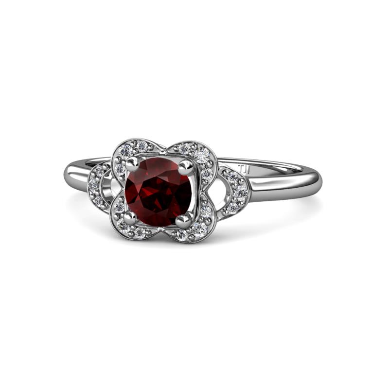 Kyra Signature Red Garnet and Diamond Engagement Ring 