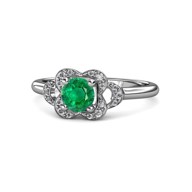 Kyra Signature Emerald and Diamond Engagement Ring 