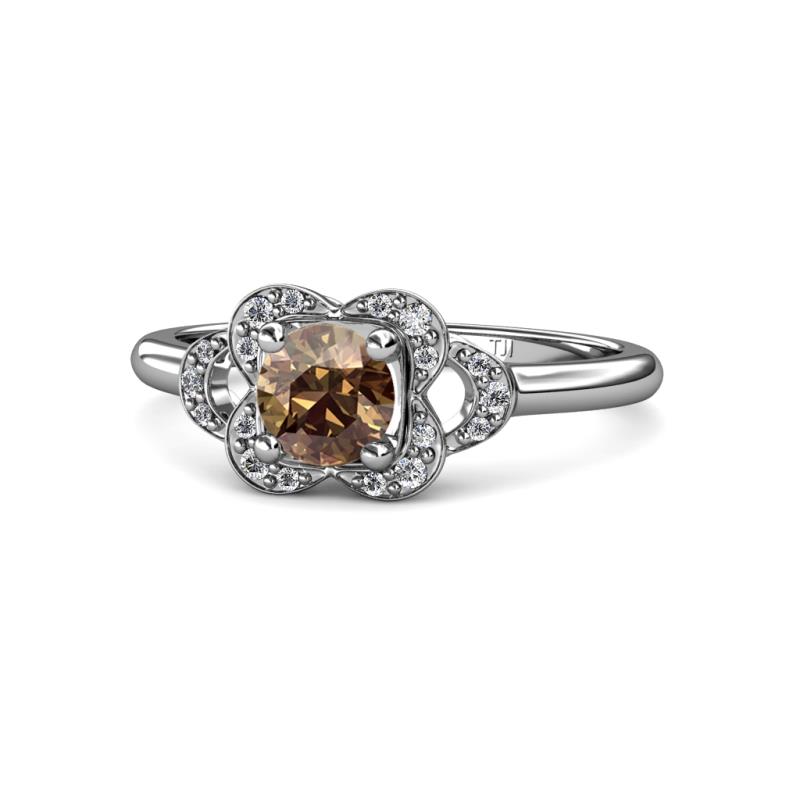 Kyra Signature Smoky Quartz and Diamond Engagement Ring 