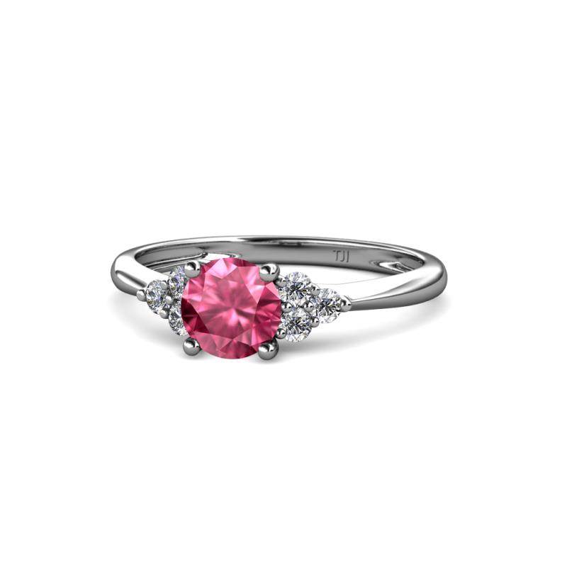 Eve Signature 6.50 mm Pink Tourmaline and Diamond Engagement Ring 