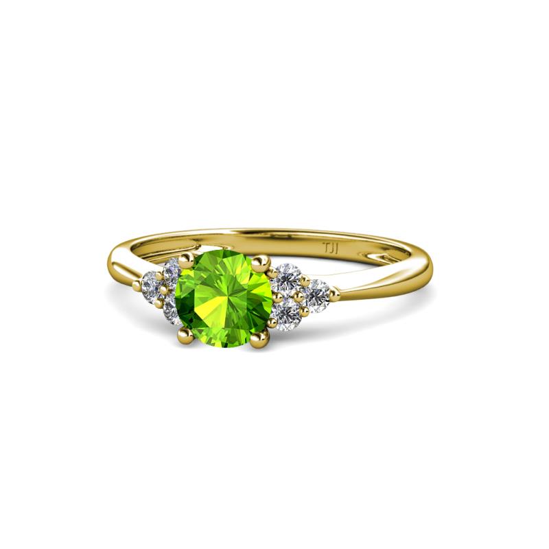 Eve Signature 6.50 mm Peridot and Diamond Engagement Ring 