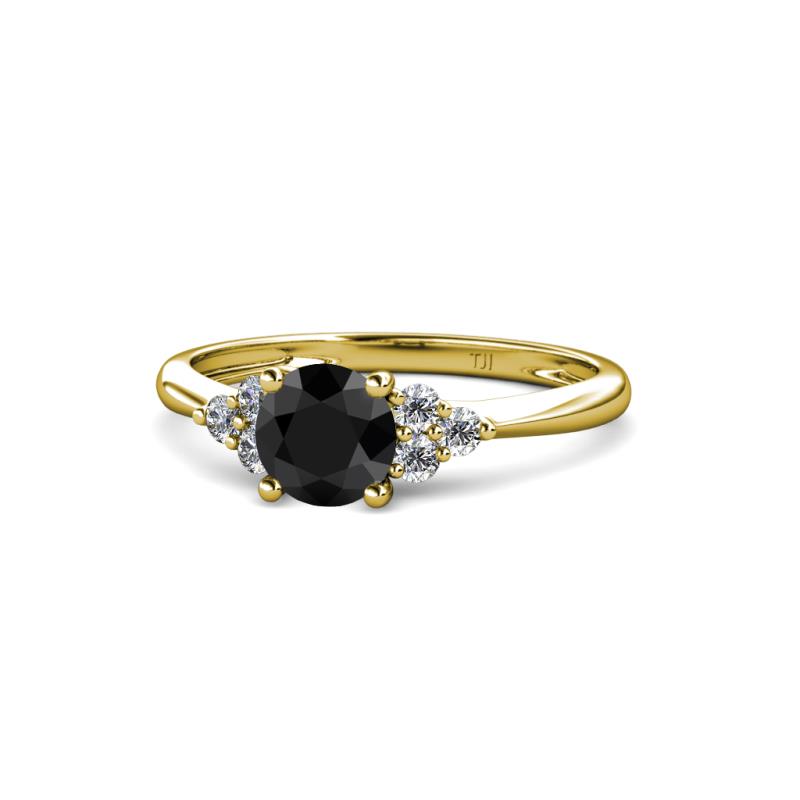 Eve Signature 6.00 mm Black and White Diamond Engagement Ring 