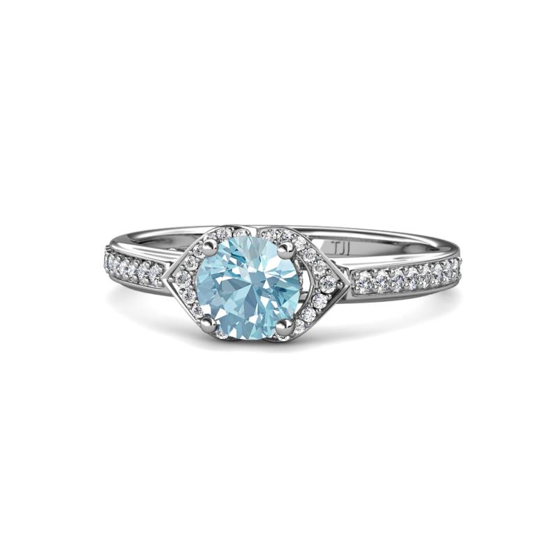 Analia Signature Aquamarine and Diamond Engagement Ring 
