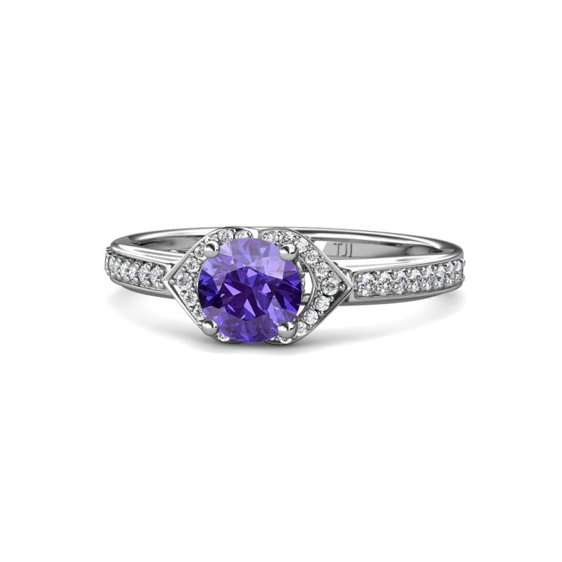 Analia Signature Iolite and Diamond Engagement Ring 