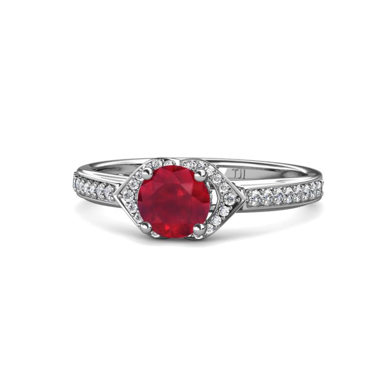 Analia Signature Ruby and Diamond Engagement Ring 