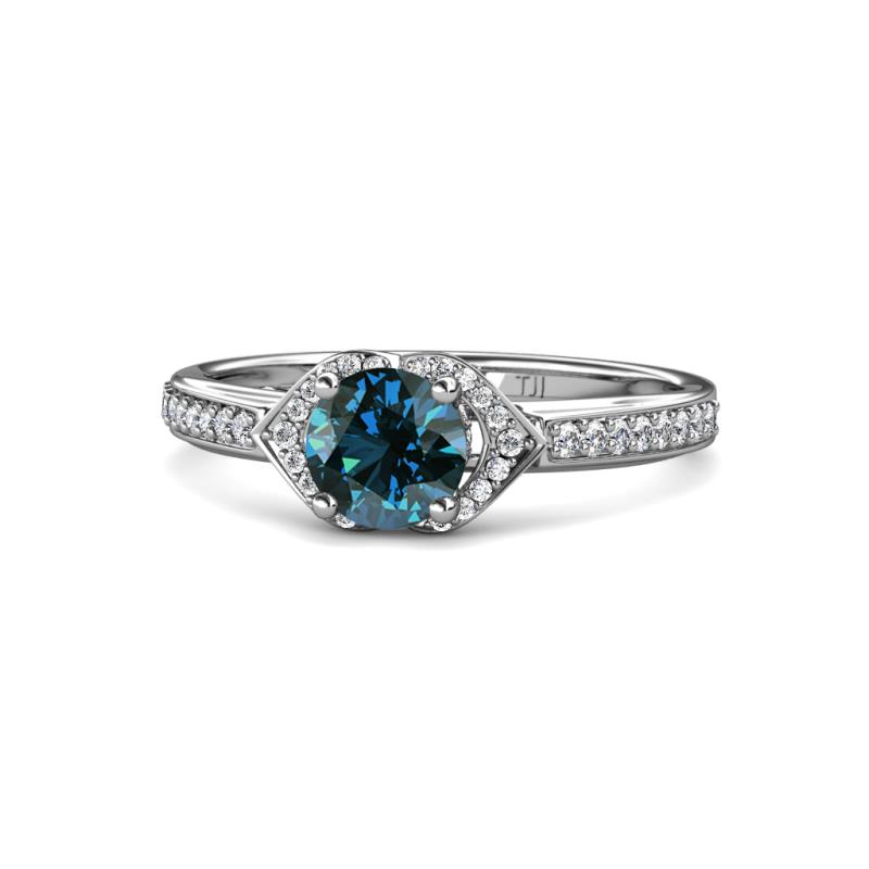 Analia Signature Blue and White Diamond Engagement Ring 