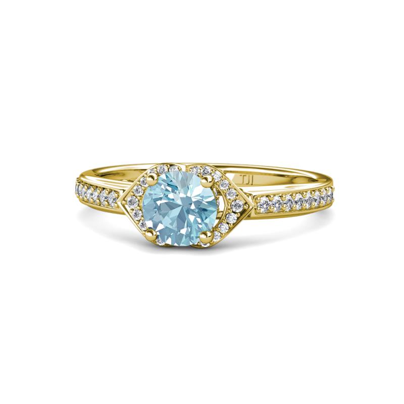 Analia Signature Aquamarine and Diamond Engagement Ring 