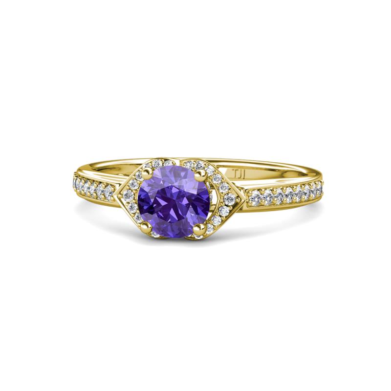 Analia Signature Iolite and Diamond Engagement Ring 