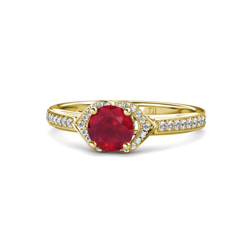 Analia Signature Ruby and Diamond Engagement Ring 