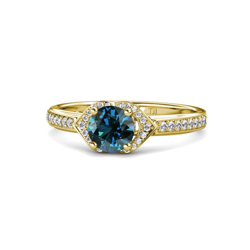 Analia Signature Blue and White Diamond Engagement Ring 