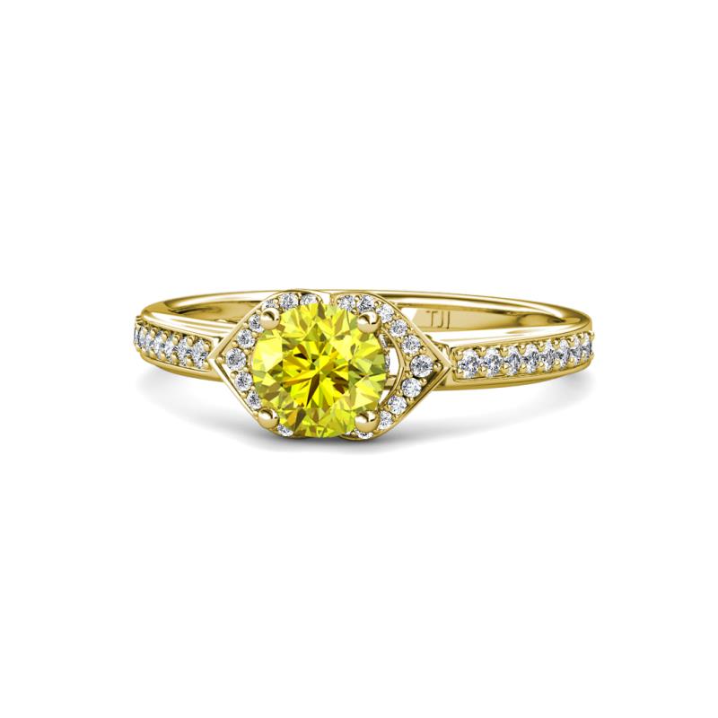 Analia Signature Yellow and White Diamond Engagement Ring 