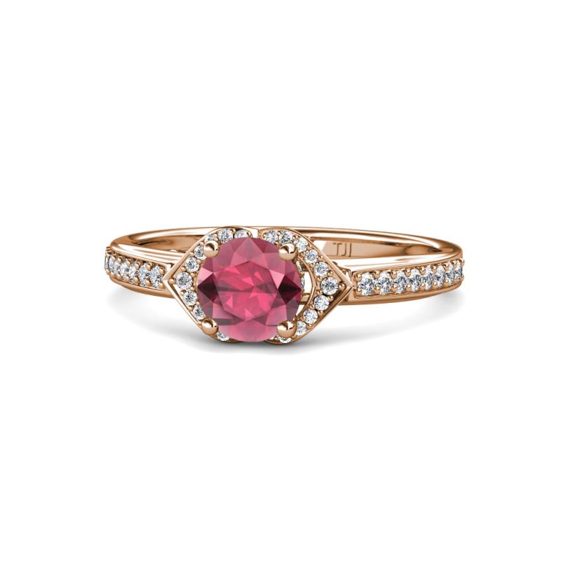 Analia Signature Rhodolite Garnet and Diamond Engagement Ring 