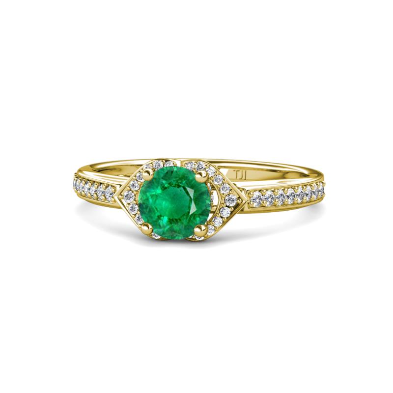 Analia Signature Emerald and Diamond Engagement Ring 
