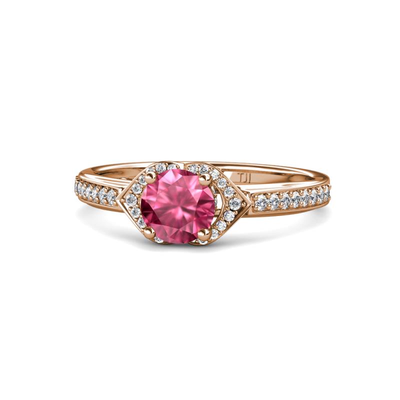 Analia Signature Pink Tourmaline and Diamond Engagement Ring 