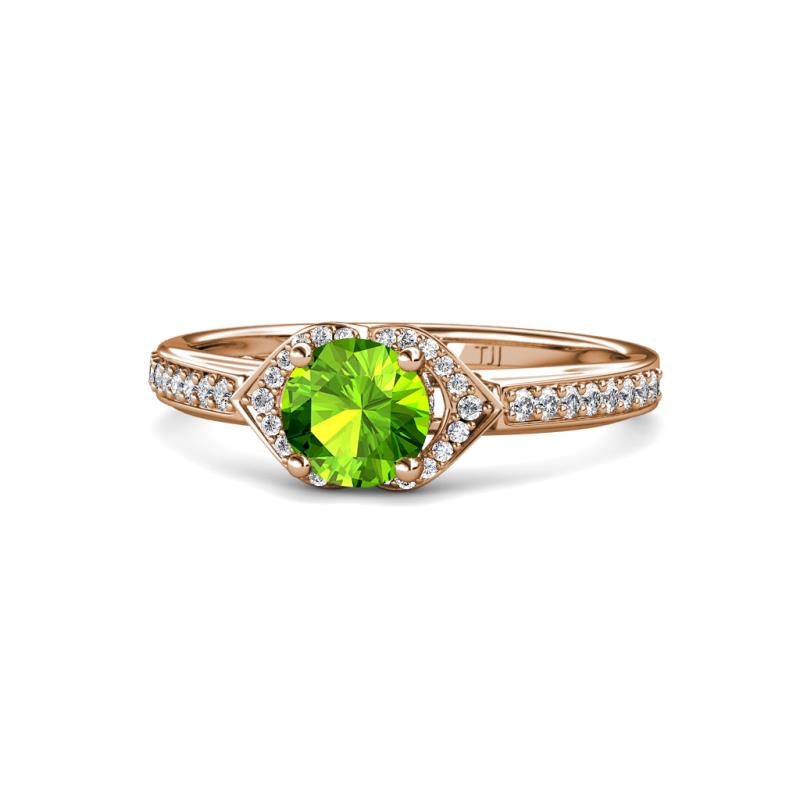 Analia Signature Peridot and Diamond Engagement Ring 