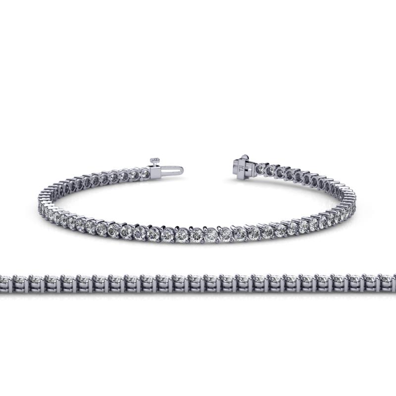 Two Row Prong Set Diamond Tennis Bracelet