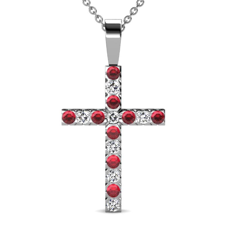 ruby and diamond cross pendant