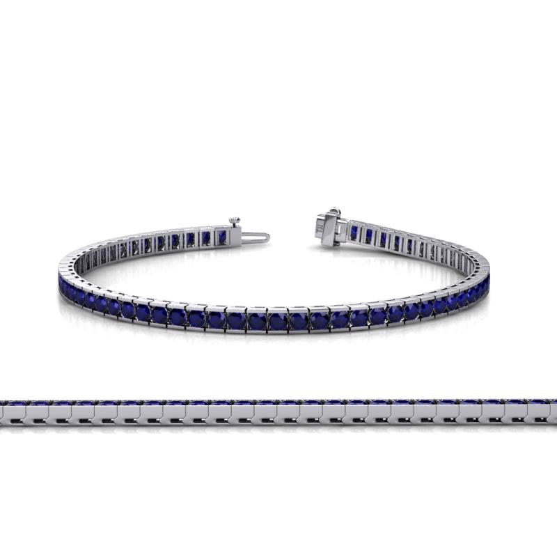 Abril 2.00 mm Blue Sapphire Eternity Tennis Bracelet 