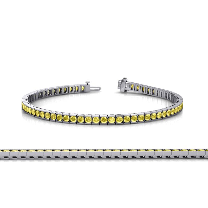 Abril 2.00 mm Yellow Sapphire Eternity Tennis Bracelet 