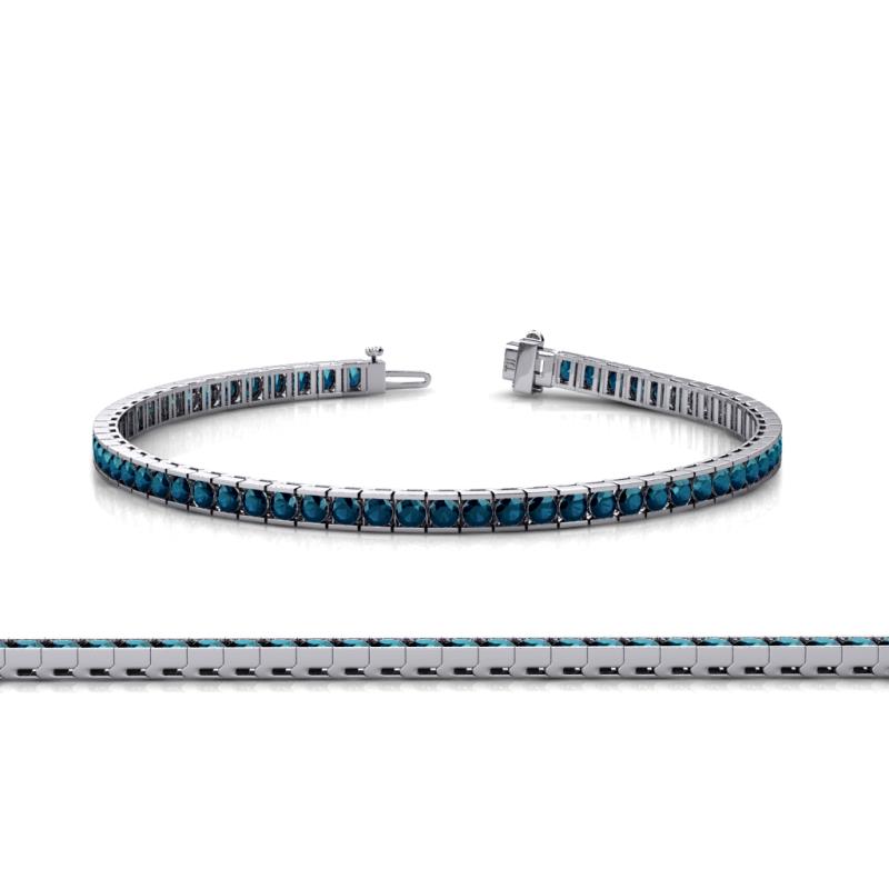 Abril 2.00 mm Blue Diamond Eternity Tennis Bracelet 