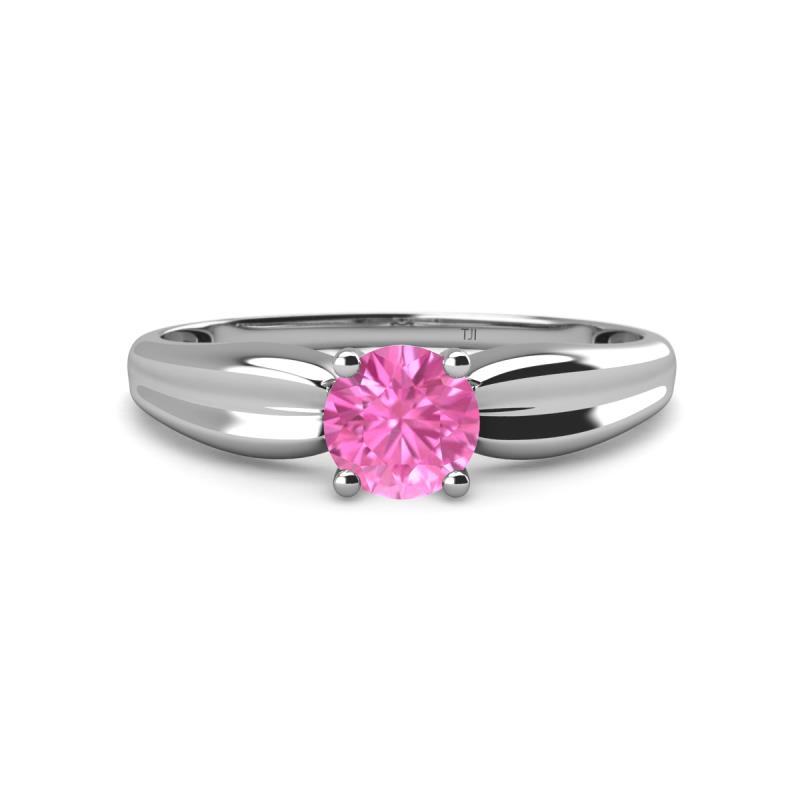 Kelila 6.00 mm Round Lab Created Pink Sapphire Solitaire Engagement Ring 