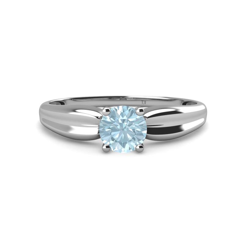 Kelila 6.50 mm Round Aquamarine Solitaire Engagement Ring 