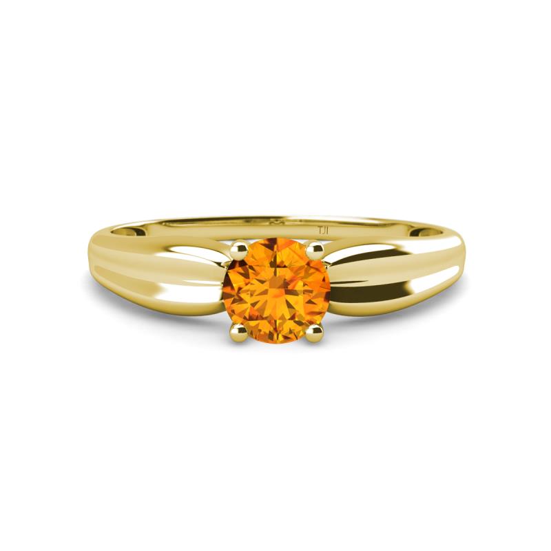 Kelila 6.50 mm Round Citrine Solitaire Engagement Ring 