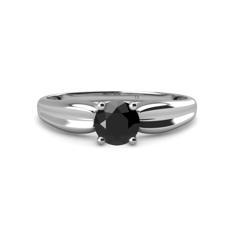 Kelila 6.00 mm Round Black Diamond Solitaire Engagement Ring 