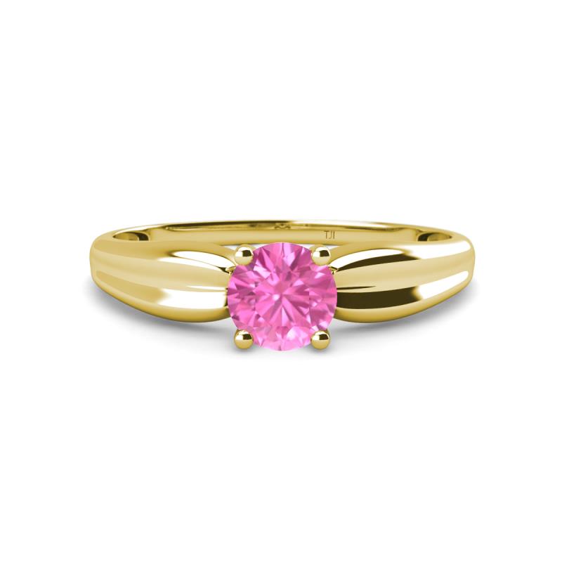Kelila 6.00 mm Round Lab Created Pink Sapphire Solitaire Engagement Ring 