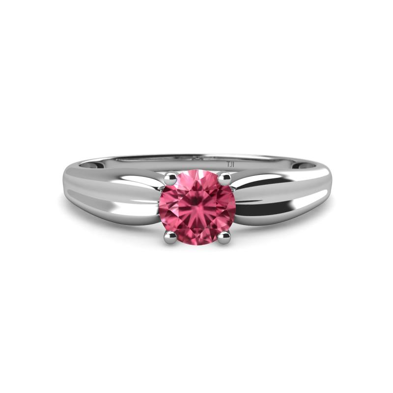 Kelila 6.50 mm Round Pink Tourmaline Solitaire Engagement Ring 