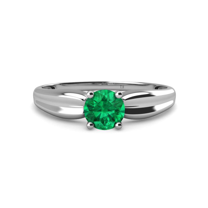 Kelila 6.00 mm Round Emerald Solitaire Engagement Ring 
