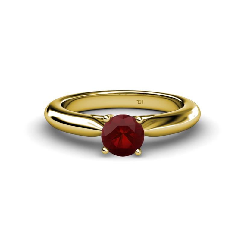 Akila Red Garnet Solitaire Engagement Ring 