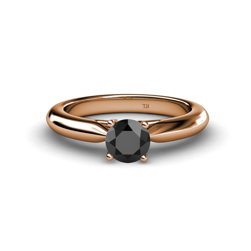 Akila Black Diamond Solitaire Engagement Ring 