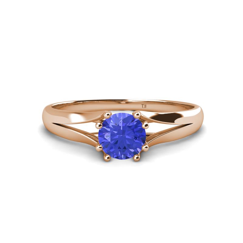 Flora 6.50 mm Round Tanzanite Solitaire Engagement Ring 